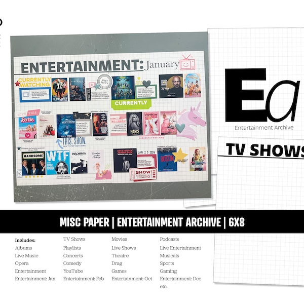 PRINTABLE 6x8 Entertainment Archive