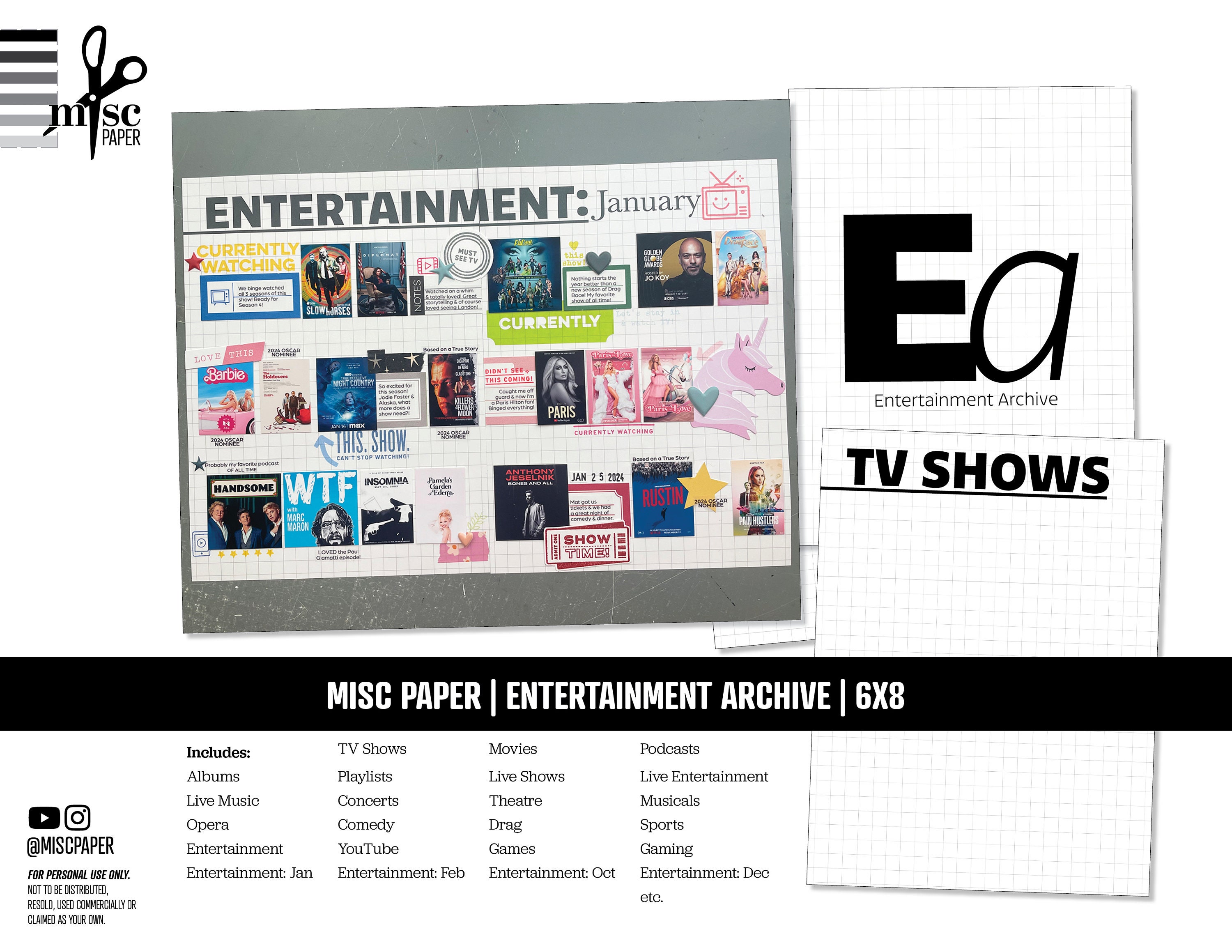 PRINTABLE 6x8 Entertainment Archive