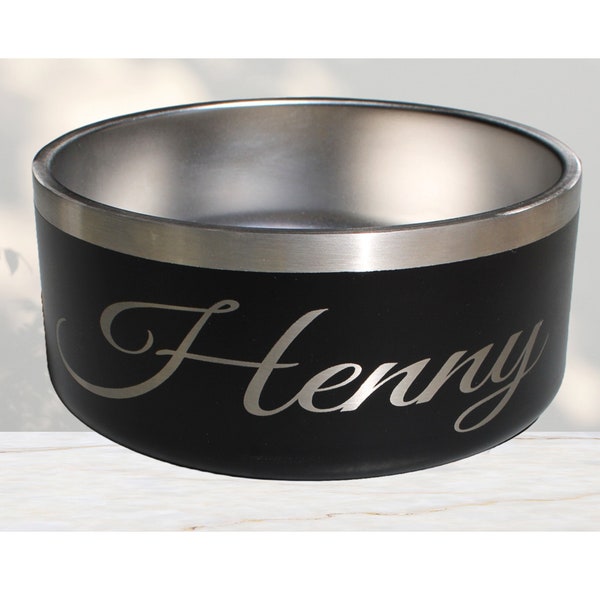 Personalized Name Bowl - LARGE NAME - Custom Name Dog Bowl, Custom Name Cat Bowl, Small-Medium-Large, Stainless Steel Bowls, Engraved