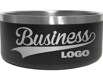 Comedero para mascotas con logotipo de empresa: Plato de acero inoxidable grabado a medida para perros/gatos