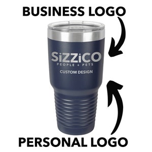 Business Logo 30oz Tumbler - Business or Personalized-Engraved - Vacuum Insulated - Stainless Steel - 30 oz Tumbler Lid  - Travel Tumbler