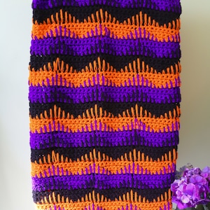 Halloween Ripple Crochet Throw