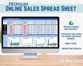 2023 Premium Online Sales Reseller Spread Sheet | Track Inventory Sales & Profit Across 7 Platforms | CUSTOMIZABLE | ebay poshmark mercari