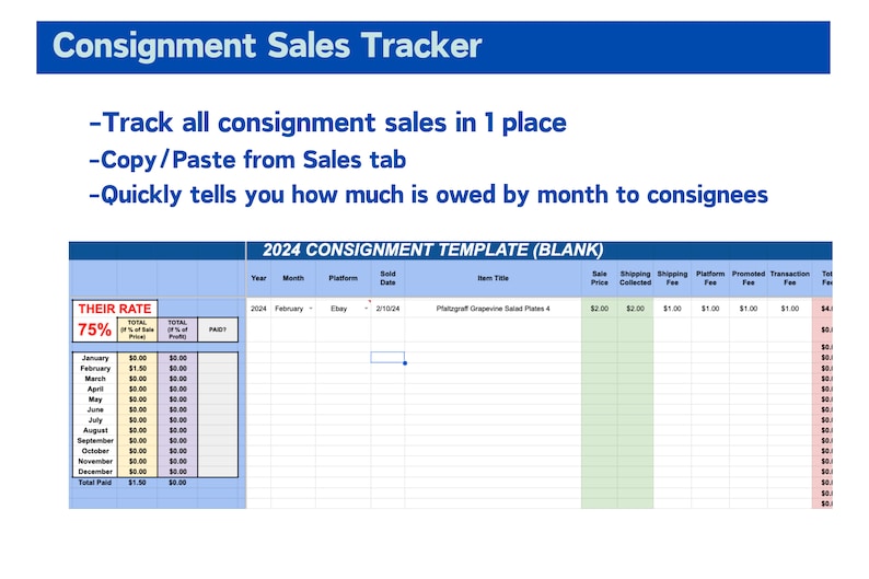 2024 Premium Reseller Spreadsheet, Google Sheet Track Inventory, Sales & Profit and MORE for your Online Business image 8