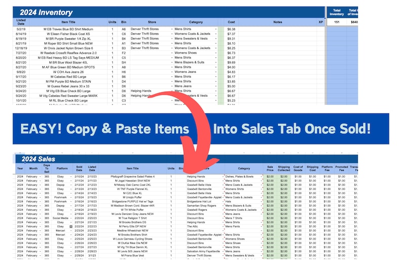 2024 Premium Reseller Spreadsheet, Google Sheet Track Inventory, Sales & Profit and MORE for your Online Business image 3