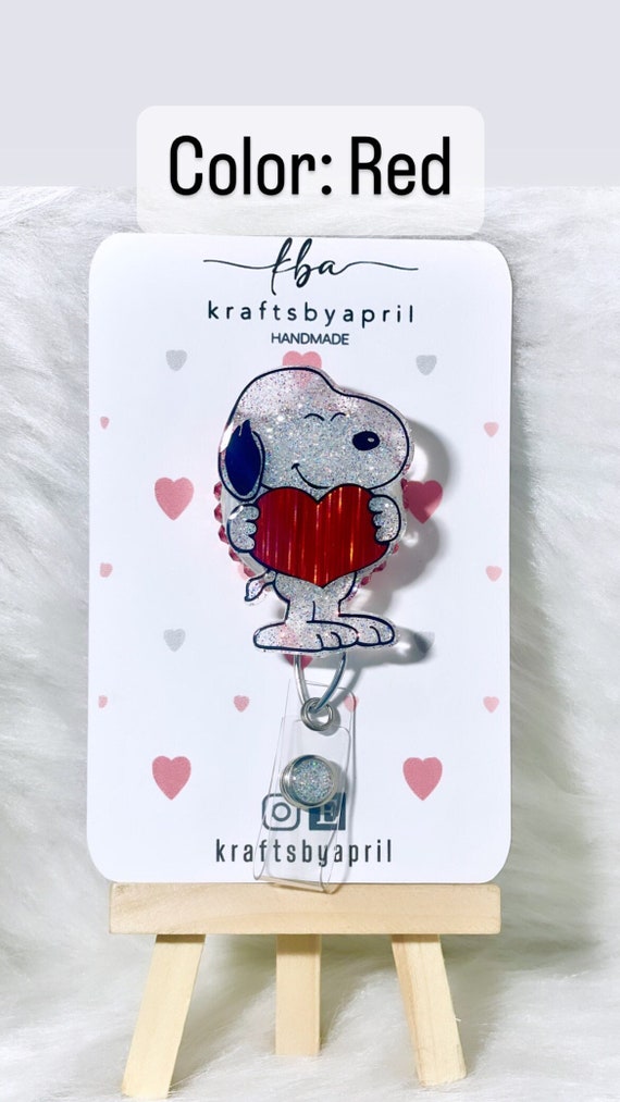 Pup with Heart Badge Reel - Cute Badge Reel - Nurse Gift - Teacher Gift - Nurse Badge Reel - Gift - Bling Badge Reel - Appreciation Gift