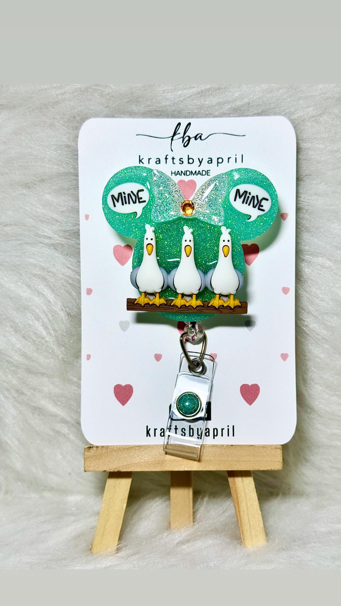 Mine Birds Badge Reel - Disney, Minnie Mouse - ID Holder - Cute Badge Reel - Nurse Gift - Teacher Gift