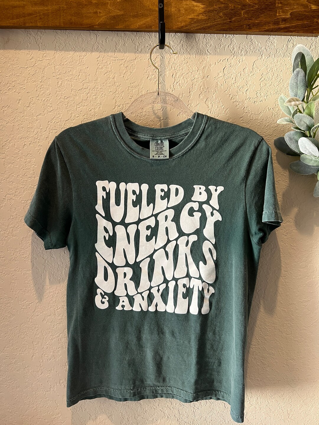 Fueled by Energy Drinks & Anxiety Tee Short Sleeve Tee Shirt Etsy