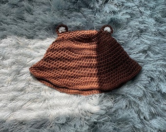bear crocheted bucket hat