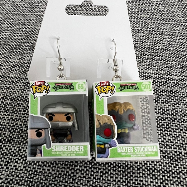 Bitty Pop Teenage Mutant Ninja Turtles Shredder 65 and Baxter Stickman 507 Earrings