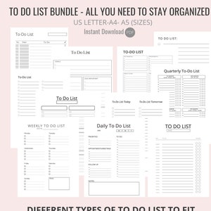 Minimalist To Do Lists, Task Lists, To Do List Pages, Daily To Do List, Bucket List, Grocery List, Printable To Do List, Task Management,pdf