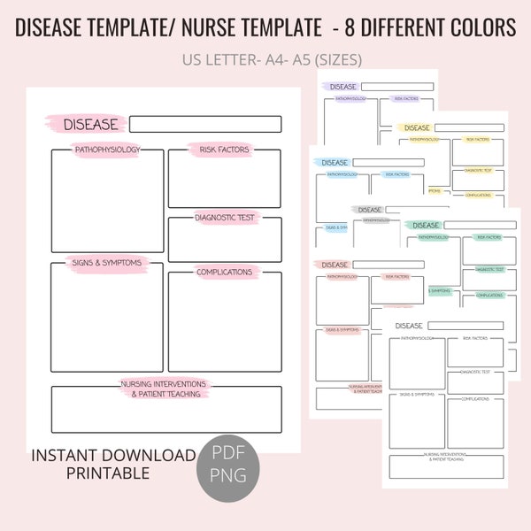 Disease Template Etsy