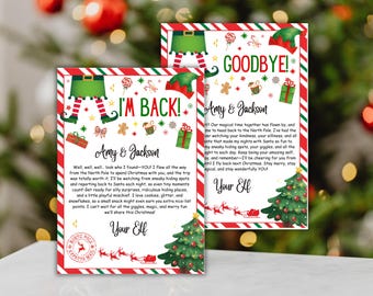 Elfen Brief, Elfenankunftsbrief, Elfenrückbrief, Elfen, ich bin zurück, Weihnachtsbrief, Elfenankunftsbrief, Auf Wiedersehen, Elfenbriefkit, We're Back Elf