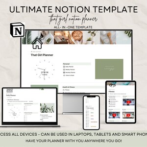 Ultimate Life Planner Notion Template: All-In-One, Editable (Digital Download)