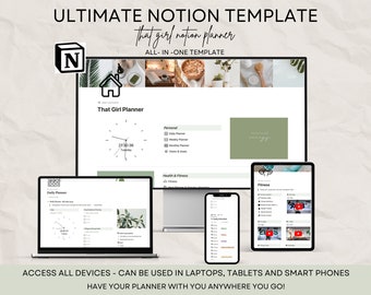 Plantilla de Notion para el Planificador de Vida Definitivo: Todo en Uno, Editable (Descarga Digital)