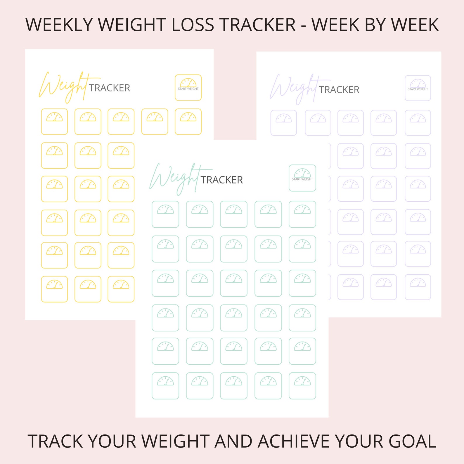 Weight Loss Tracker Printable, Weight Loss Motivation, Weight Loss Goal ...