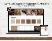Student Notion Template Planner, Notion Student Template, Digital College Planner, Aesthetic Notion Organizer, Notion Editable Template