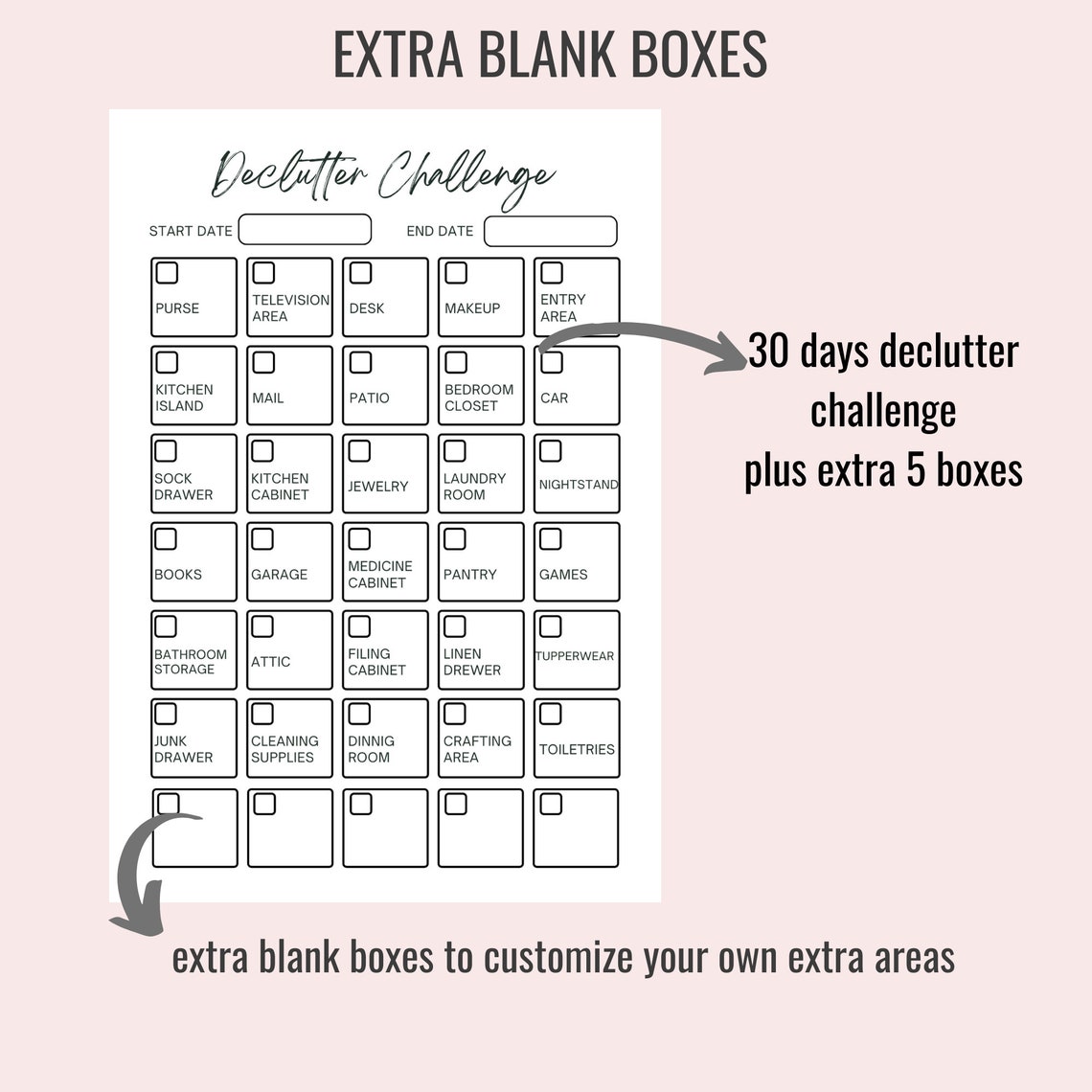Declutter Tracker Printable - 30 Day Declutter Challenge - Home ...