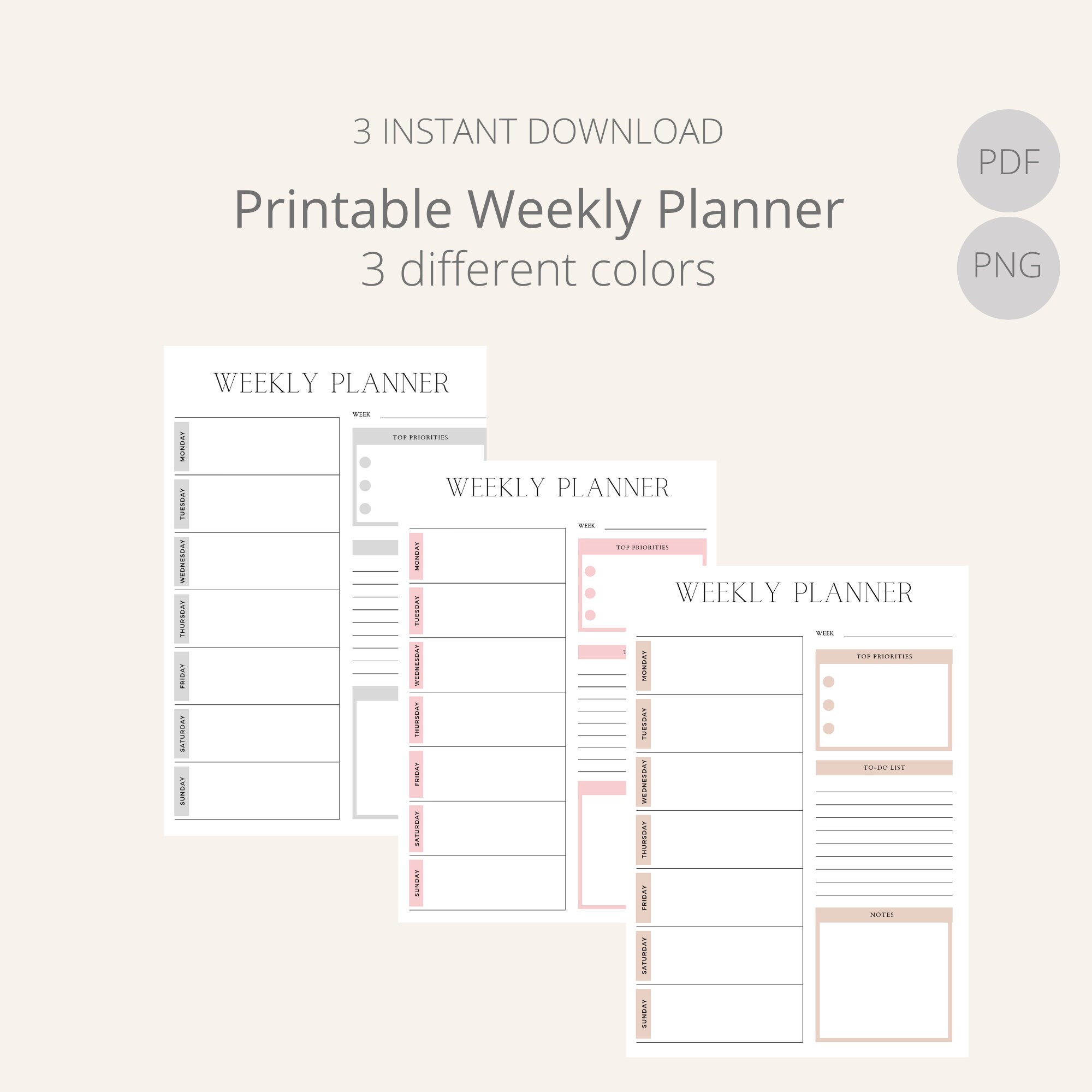 Weekly to Do List Planner, Printables, Weekly Schedule, Weekly Templets, Minimalist Planner, Productivity, Instant Download, A4 & US Letter - Etsy weekly-to-do-list-planner-printables-weekly-schedule-weekly-templets-minimalist-planner-productivity-instant-download-a4-us-letter-etsy