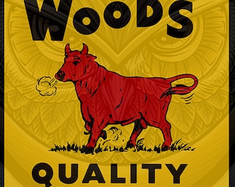 Bull of the Woods Quality Chewing Tobacco Vector, SVG, Tiff, PNG, and JPG