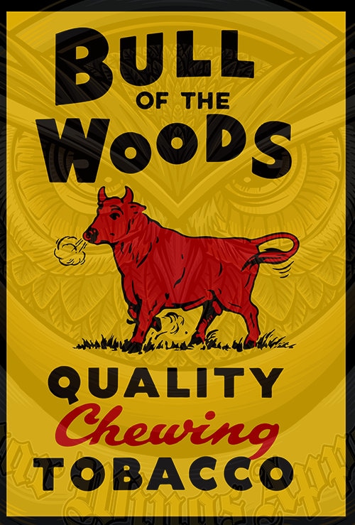 Bull Of The Woods Quality Chewing Tobacco Vector, SVG, Tiff, PNG, and JPG