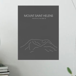 Mount Saint Helens Minimalist Digital Art Print | Home Decor | Wall Art | Outdoor Design Studio