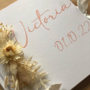 Personalized guest book wedding birthday baptism dried flowers decoration image 10