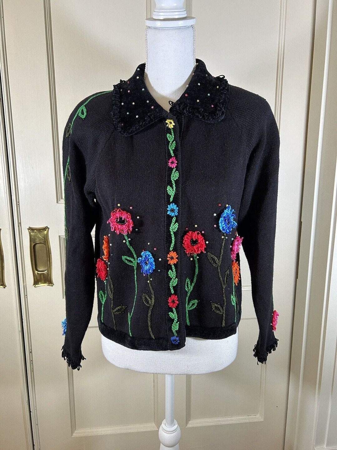 SINLEX Veste en jean à perles for femme, manteau court en