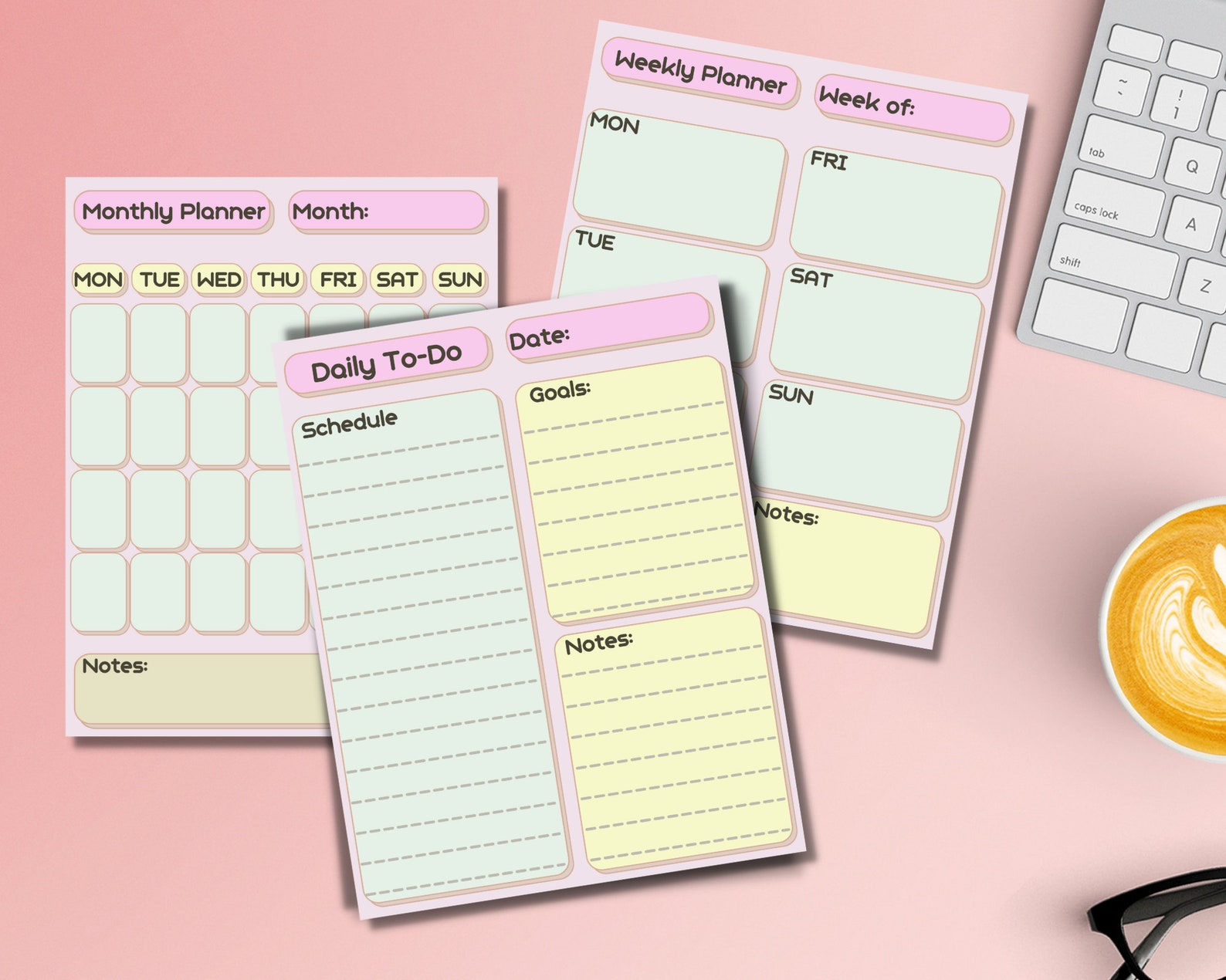 Weekly Schedule Planner Canva Template Daily To do List Etsy