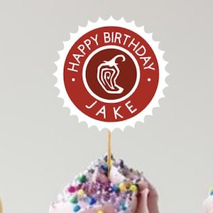 Taqueria Cupcake Toppers: Chipotle, Taco, Guacamole Birthday Party Decorations
