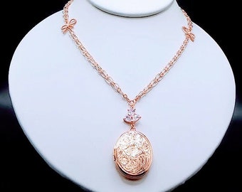 Chic and Unique, Handmade, Rose Gold Locket Necklaces