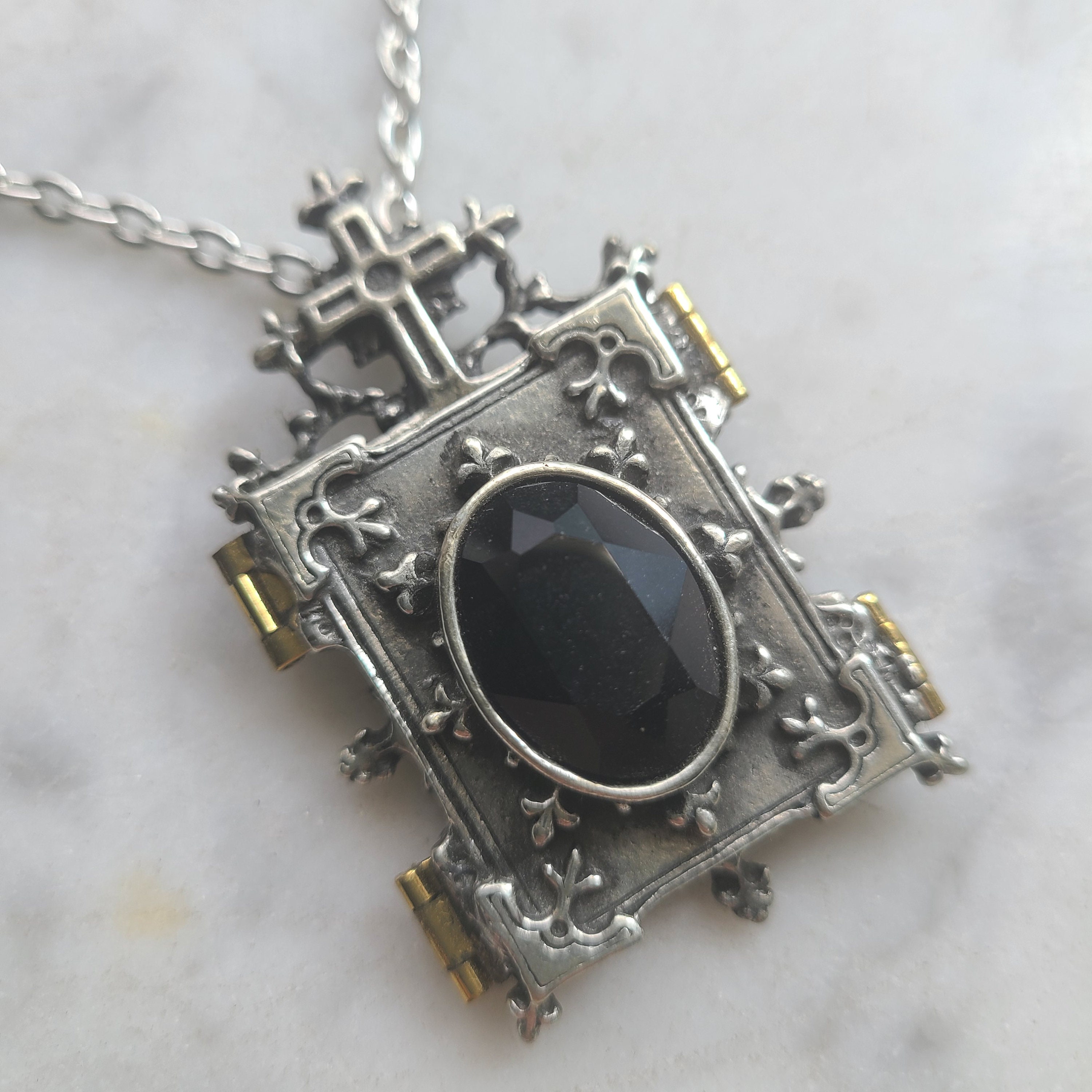 Vintage Alchemy Gothic England P341 Orthodox Icon Locket Pendant 