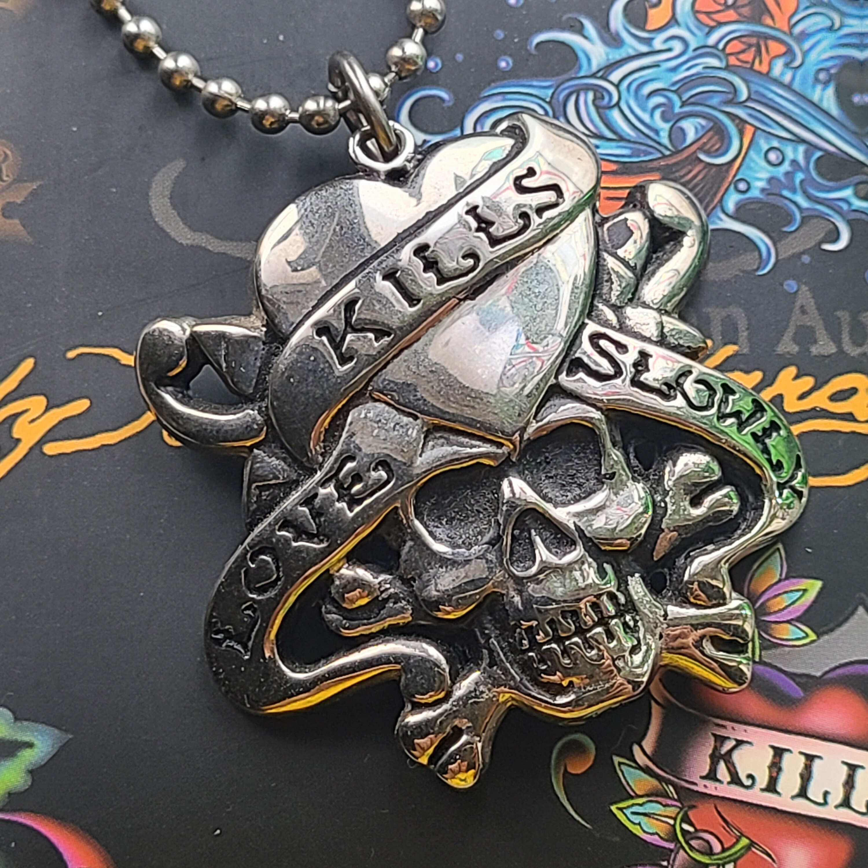 Vintage Authentic ED HARDY by Christian Audigier Stainless Steel 