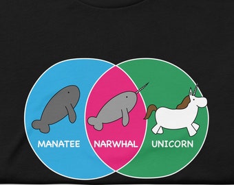 Narwhal Venn Diagram T-Shirt