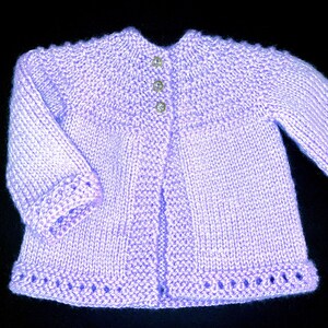 Gold-and-Rhinestone Button Light Lilac Sweater
