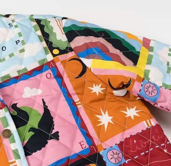 Patchwork Quilted Spring Summer Jacket Women Colo… - image 6