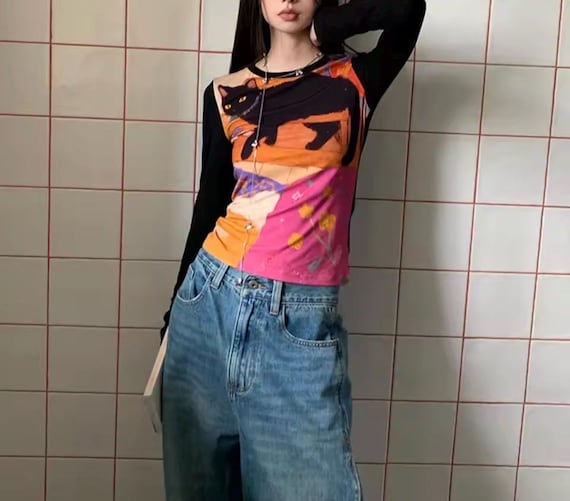 Cat Kitty Art Patchwork Top – Surreal Renaissance… - image 4