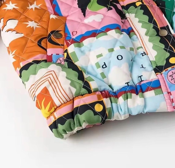 Patchwork Quilted Spring Summer Jacket Women Colo… - image 7