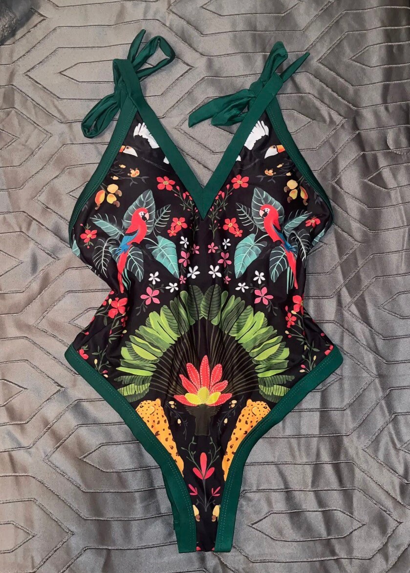 Retro Green Grapes One Piece Swimsuit