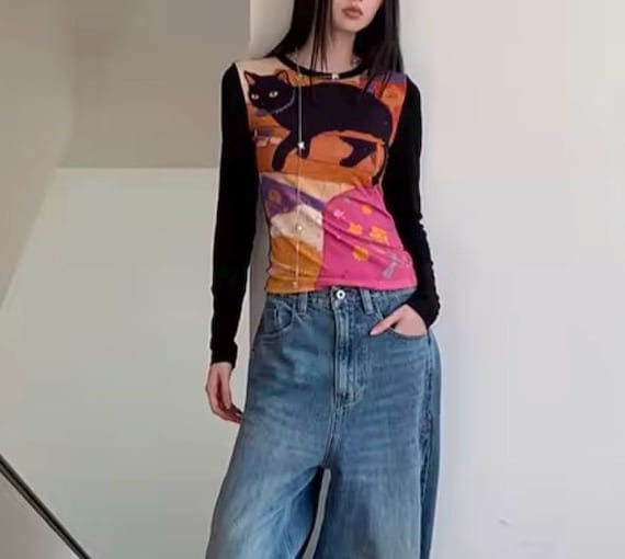 Cat Kitty Art Patchwork Top – Surreal Renaissance… - image 6