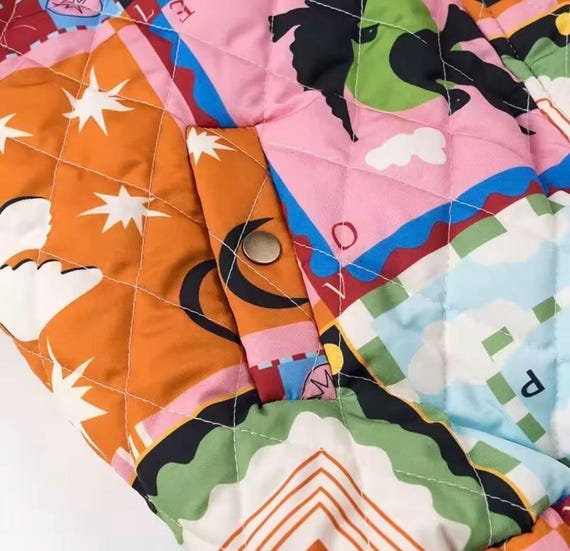 Patchwork Quilted Spring Summer Jacket Women Colo… - image 9