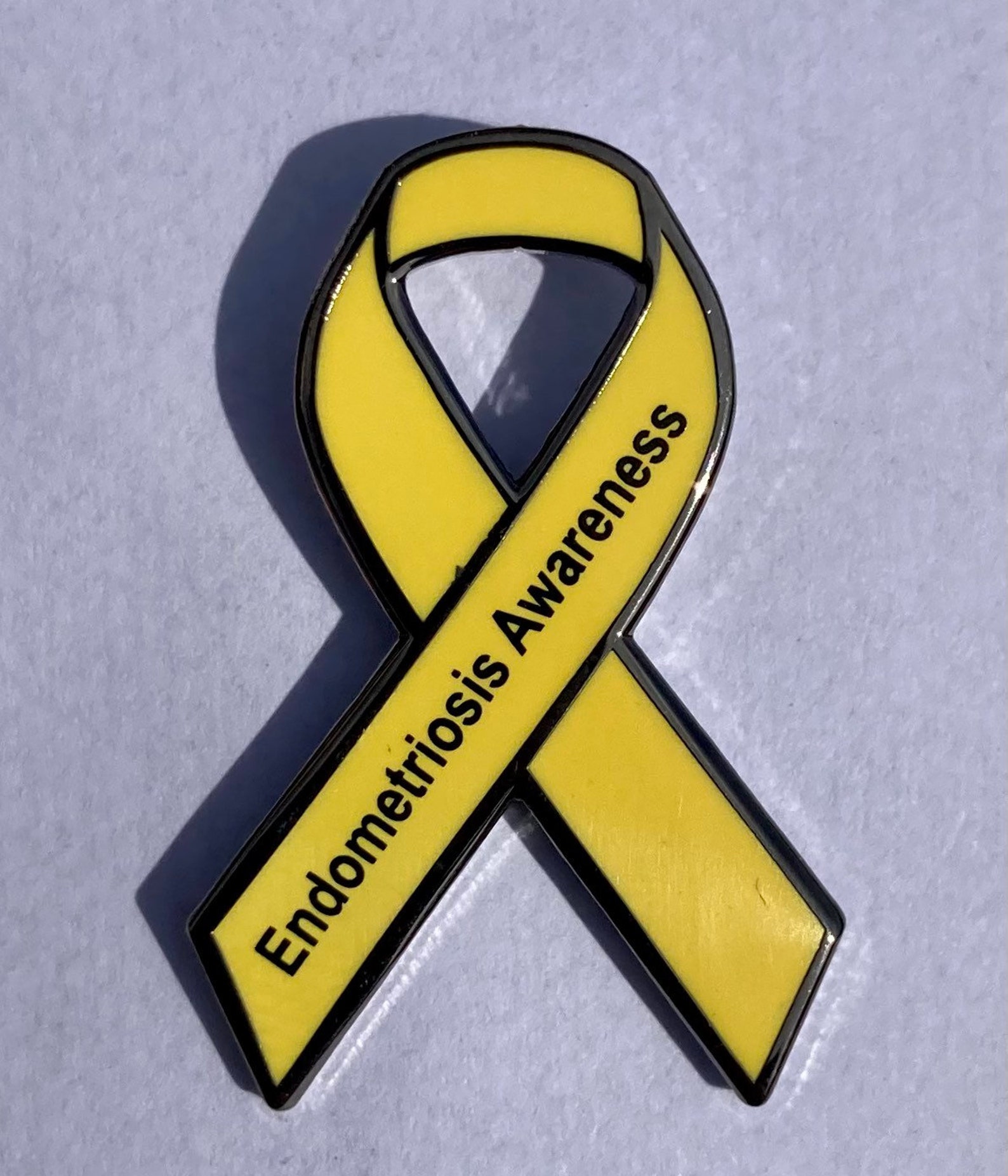 Endometriosis Yellow Awareness Ribbon Enamel Badge Brooch Etsy UK