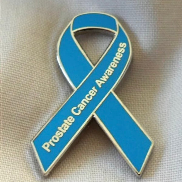 Prostate Cancer Awareness light blue ribbon enamel pin badge / brooch