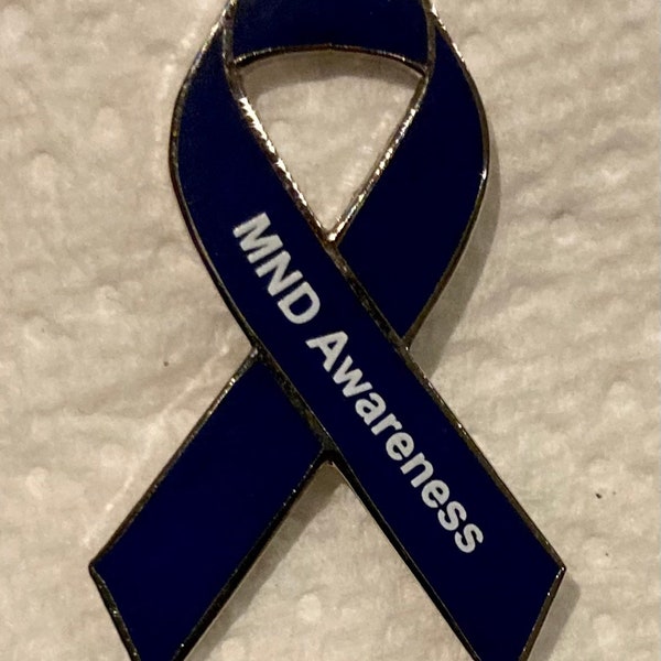 Motor Neurone Disease MND Awareness dark blue enamel pin badge / brooch.