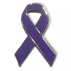 Lupus Purple Awareness ribbon enamel pin badge / brooch. Cancer