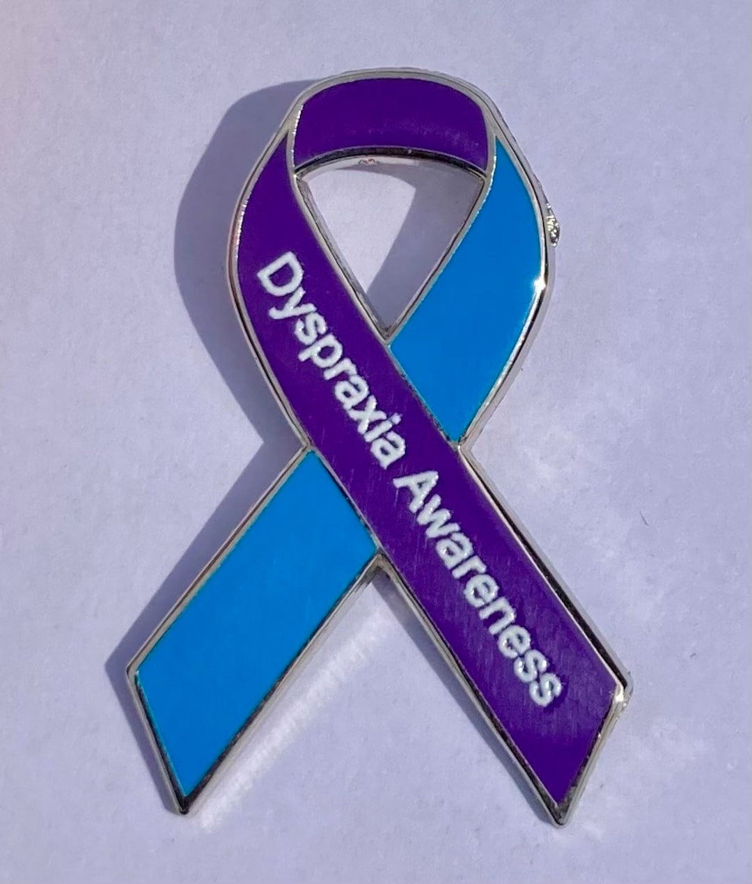 Dyspraxia Awareness Ribbon Purple & Blue Enamel Pin Badge / Brooch - Etsy