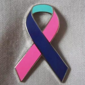 Thyroid Cancer Awareness ribbon enamel pin badge / brooch