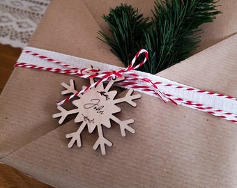 Namensschilder Geschenkanhänger Christbaumschmuck Weihnachtsbaumanhänger / personalisiert / Weihnachten / Holz