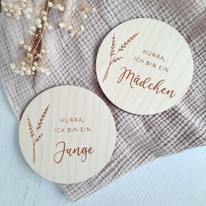 Meilensteinkarten Schwangerschaft / Holz / Ich bin ein Mädchen - Ich bin ein Junge / Babyparty / Genderparty / Schooting