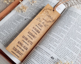 personalisiertes Lesezeichen Holz christlich / Geschenkidee / Geburtstagsgeschenk